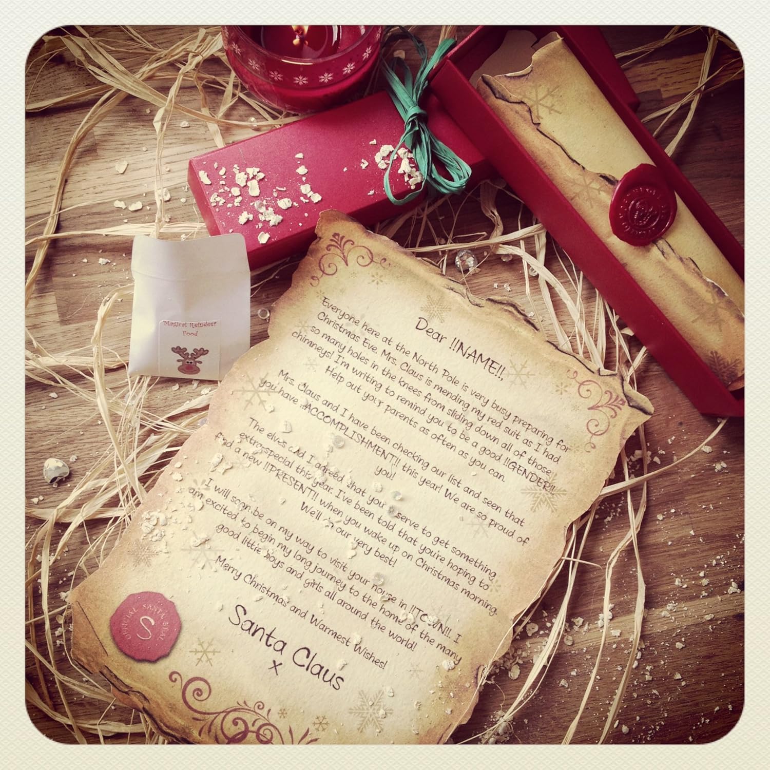 Handmade Personalised Santa Letter/Scroll - Letter From Santa &amp; Father ...