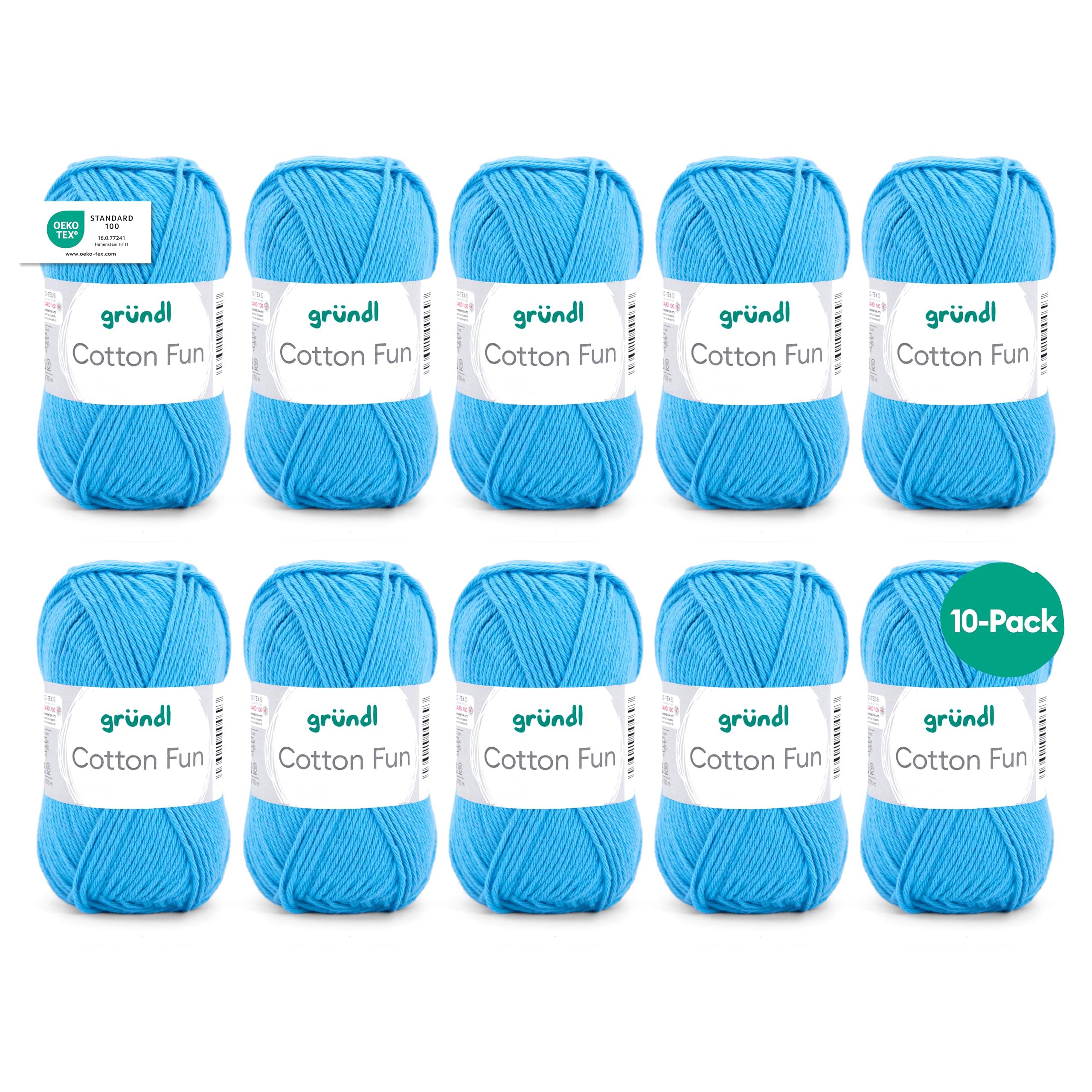 Gründl Cotton Fun Wool Cotton, sky blue, 27.00 x 11.00 x 07.00 cm