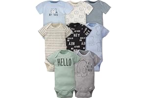 Gerber unisex-baby 8-pack Short Sleeve Onesies Bodysuits