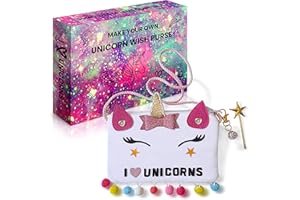 2Pepers Make Your Own Unicorn Purse Kit, Arts and Crafts for Kids, DIY Unicorns Gifts for Girls Ages 3 4 5 6 7 8 Years and Up (No Sewing Needed), Magical Unicorn Toy Bag, Creative Girl's Project.