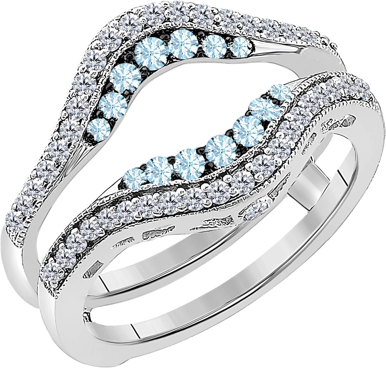 Wedding & Engagement AFFY 2 Carat Double Row Solitaire Enhancer Guard