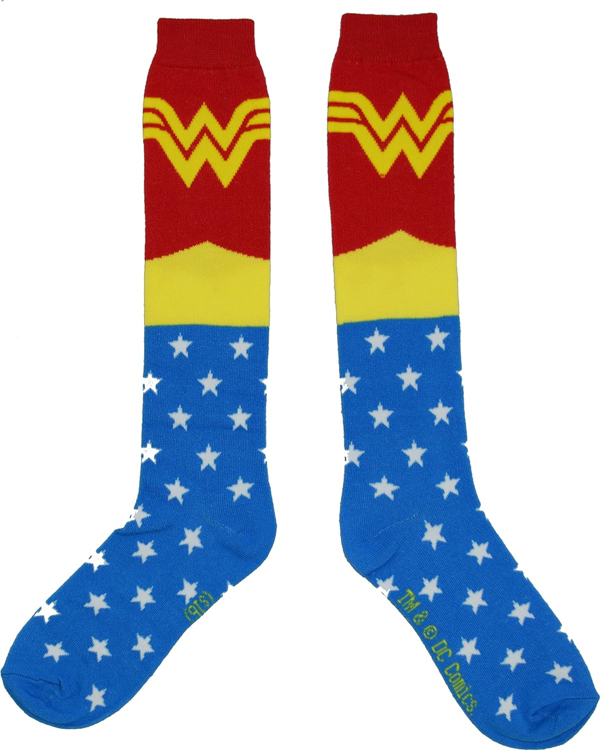 DC Comics Wonder Woman Lighter Blue Uniform Knee High Socks: Clothing