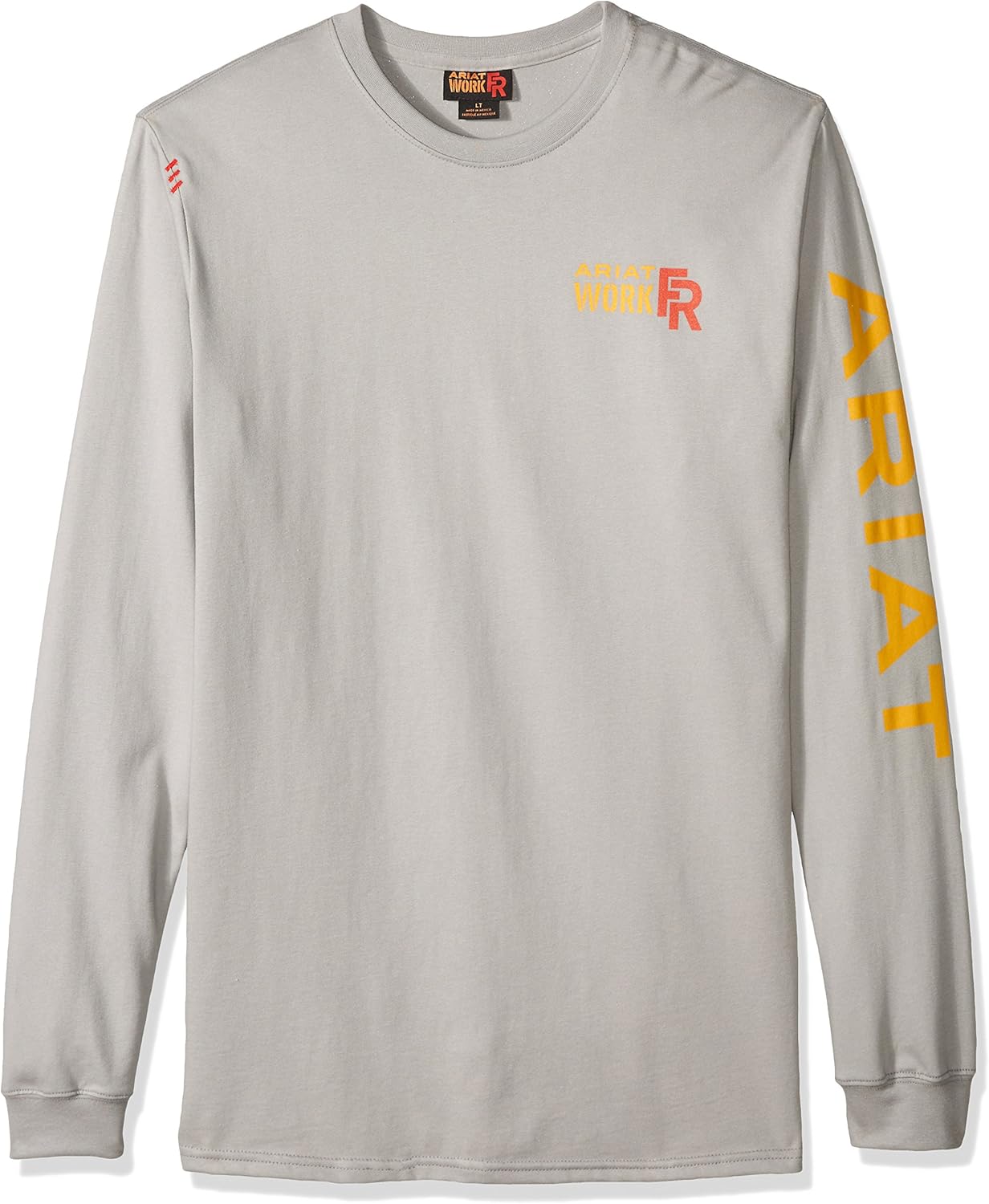ARIAT Men's Big and Tall Flame Resistant Long Sleeve Logo Work Crewhenley Shirt: Clothing