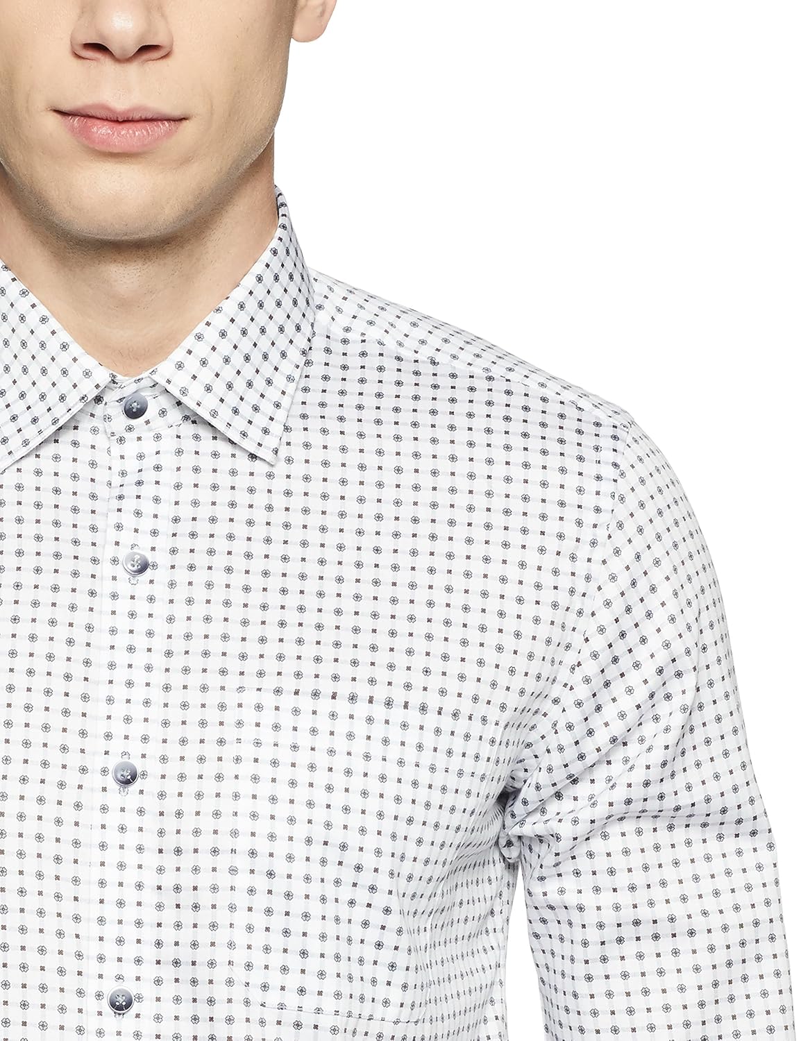 raymond men's printed regular fit formal shirt