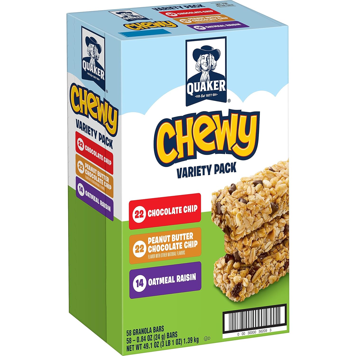 Quaker Chewy Granola Bars, Variety Pack, 58 Count eBay