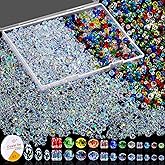 1401 Pieces Crystal Glass Beads for Jewelry Making Glass Beads for Suncatchers with Colorful Loose Beads, Assorted Crystal Faceted Beads for Bracelets, Necklace DIY Craft 4 mm 6 mm 8 mm