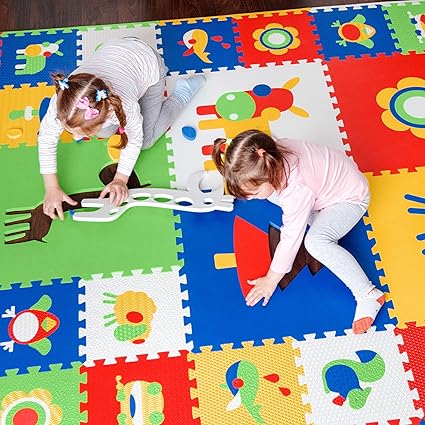 Amazon Com Thick Foam Floor Mats For Kids Non Toxic Eva Foam