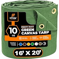 Xpose Safety Canvas Tarp - 10oz Green Canvas Tarps