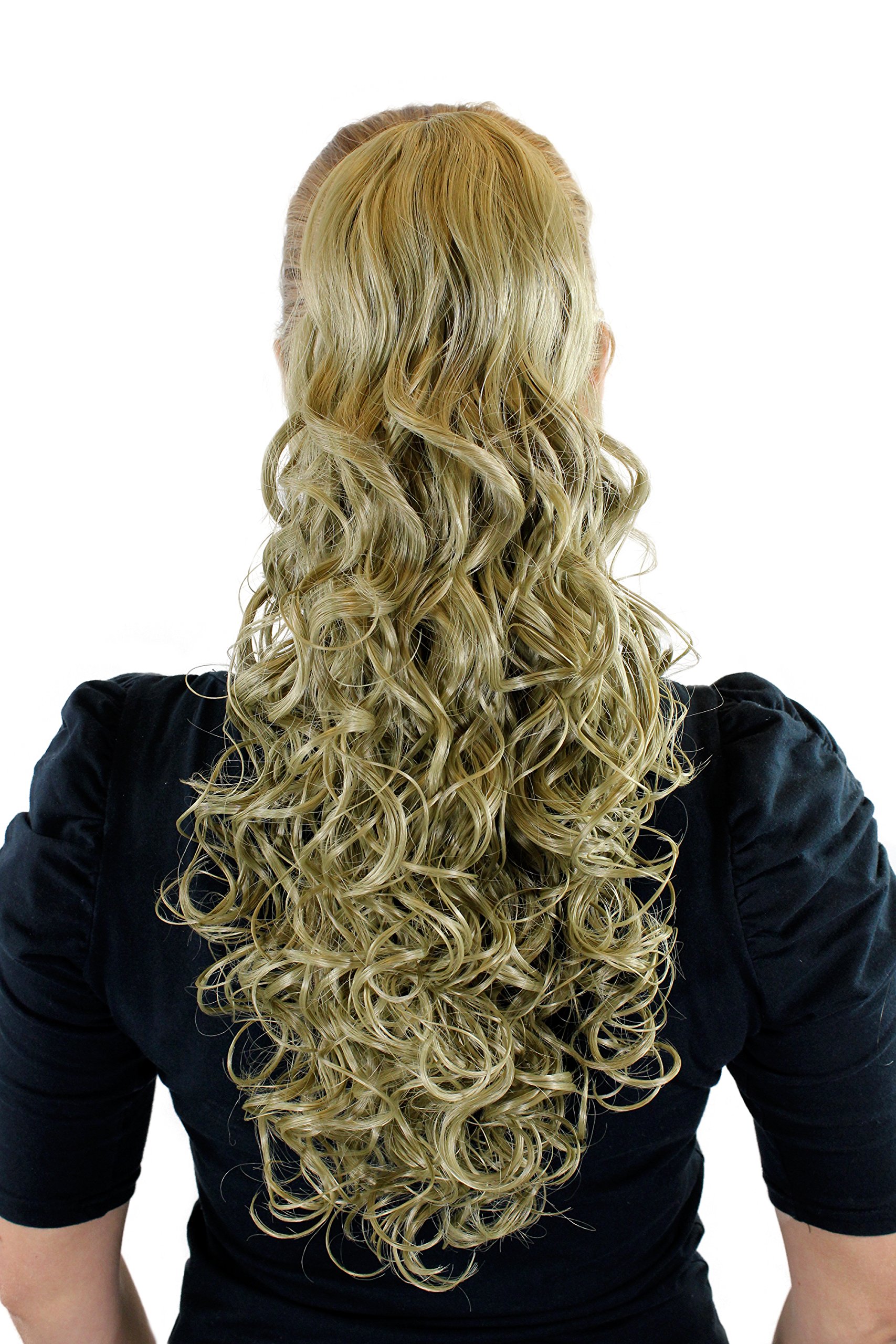 WIG ME UP - XF-0093-24 Ponytail Hairpiece extension long curled distinct curls wetlook light ash blond 20inch