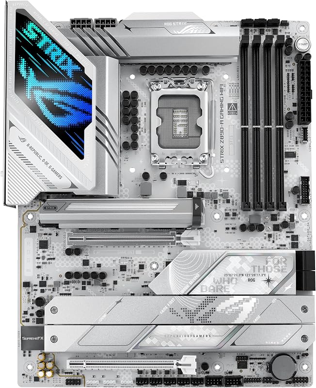 ROG Strix Z890-A Gaming WiFi Z890 LGA 1851 ATX, Placa Base Intel® Core™ Ultra Series 2, Lista para PC con IA Avanzada, 16+2+1+2 etapas, DDR5, WiFi 7, 2.5G, 5X M.2, Thunderbolt™ 4, USB Tipo C, AI