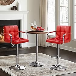 Yaheetech Bar Stools Set of 2, PU Leather