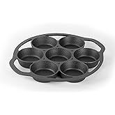Commercial CHEF Cast Iron Biscuit Pan, Pre-seasoned Cast Iron Cookware for Muffins & Scones