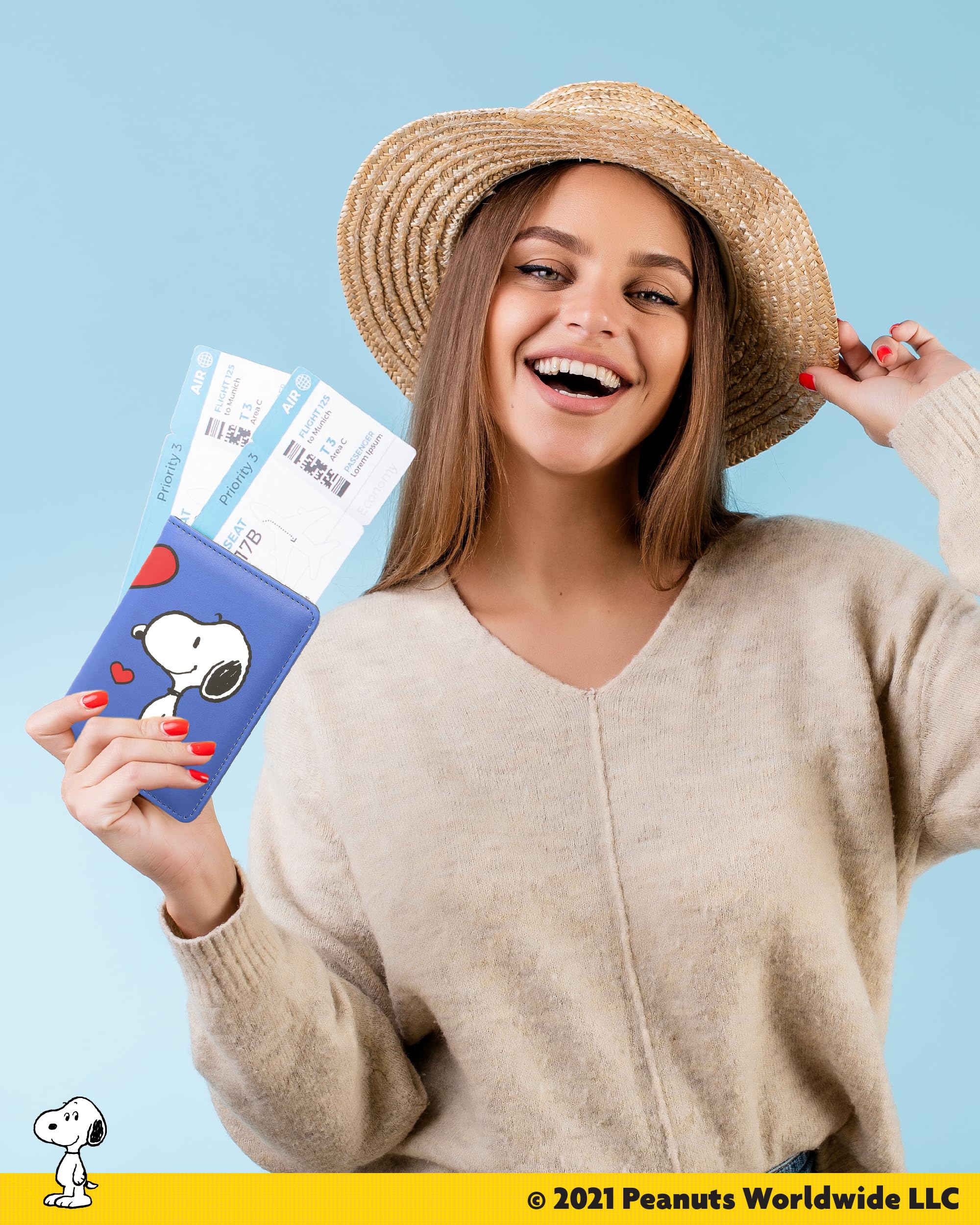 Peanuts Snoopy Passport Cover Official License, Cute Passport Holder for Travel With Woodstock, Snoopy Gifts