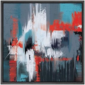 SIGNWIN Framed Canvas Wall Art White, Black, Red,...