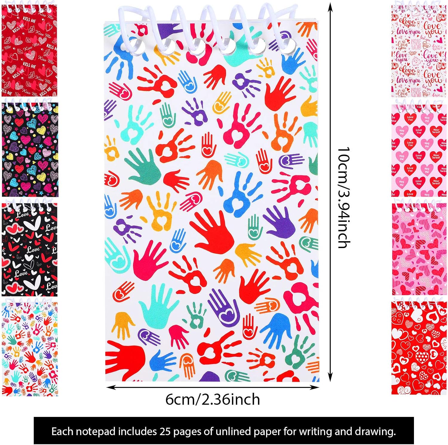 Zonon 24 Pieces Mini Valentines Day Notepads Tiny Heart Notepads Spiral Notebooks Rewards Supplies for Valentines Day Party Decoration - Image 3
