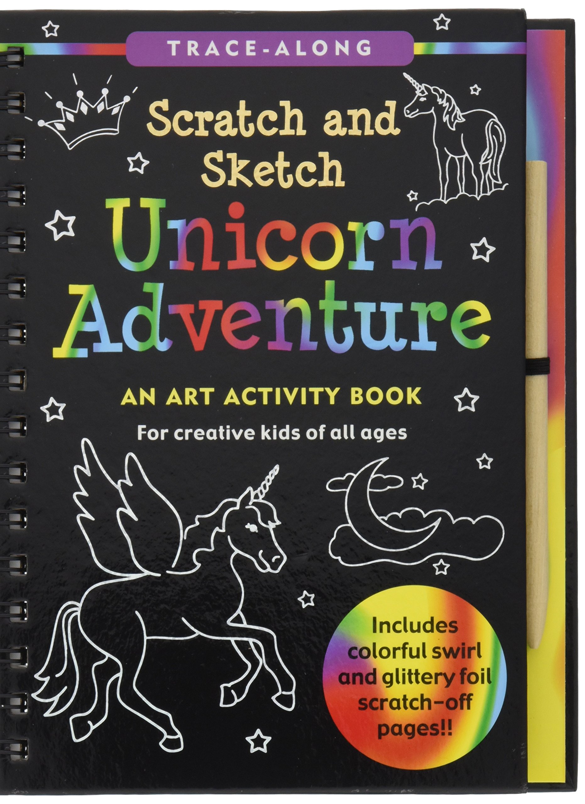 Scratch adventure. Scratch Art books. Unicorn Adventure. Art. Activity book