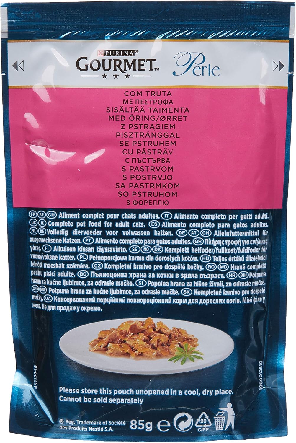 Gourmet Perle Exquisite Strips in Jelly, 96 Portion Bags, Wet Cat Food, Variety Mix, Pack of 96 (12 x 8 Bags of 85 g) - Image 3
