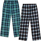 Mad Dog Boys Pajama Pants - Soft Fleece PJ Bottoms for Kids - Buffalo Plaid Lounge Pants, Warm & Comfy Microfleece 2PK Set
