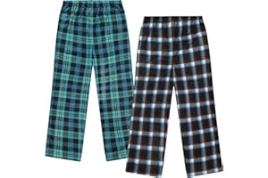 MAD DOG CONCEPTS Mad Dog Boys Pajama Pants - Soft Fleece PJ Bottoms for Kids - Buffalo Plaid Lounge Pants, Warm & Comfy Microfleece 2PK Set