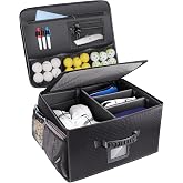 Champkey Golf Trunk Organizer Storage-Portable and Foldable Golf Travel Storage Locker Ideal for Travel Golf and Car Golf (Black)