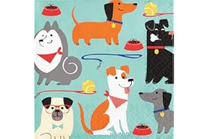 CREATIVE CONVERTING Dog Party Beverage Napkins, 48 ct
