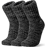 Sandsuced Merino Wool Boot Socks Thermal Warm Thick Winter Cozy Hiking Work Socks for Women Men 3 Pairs