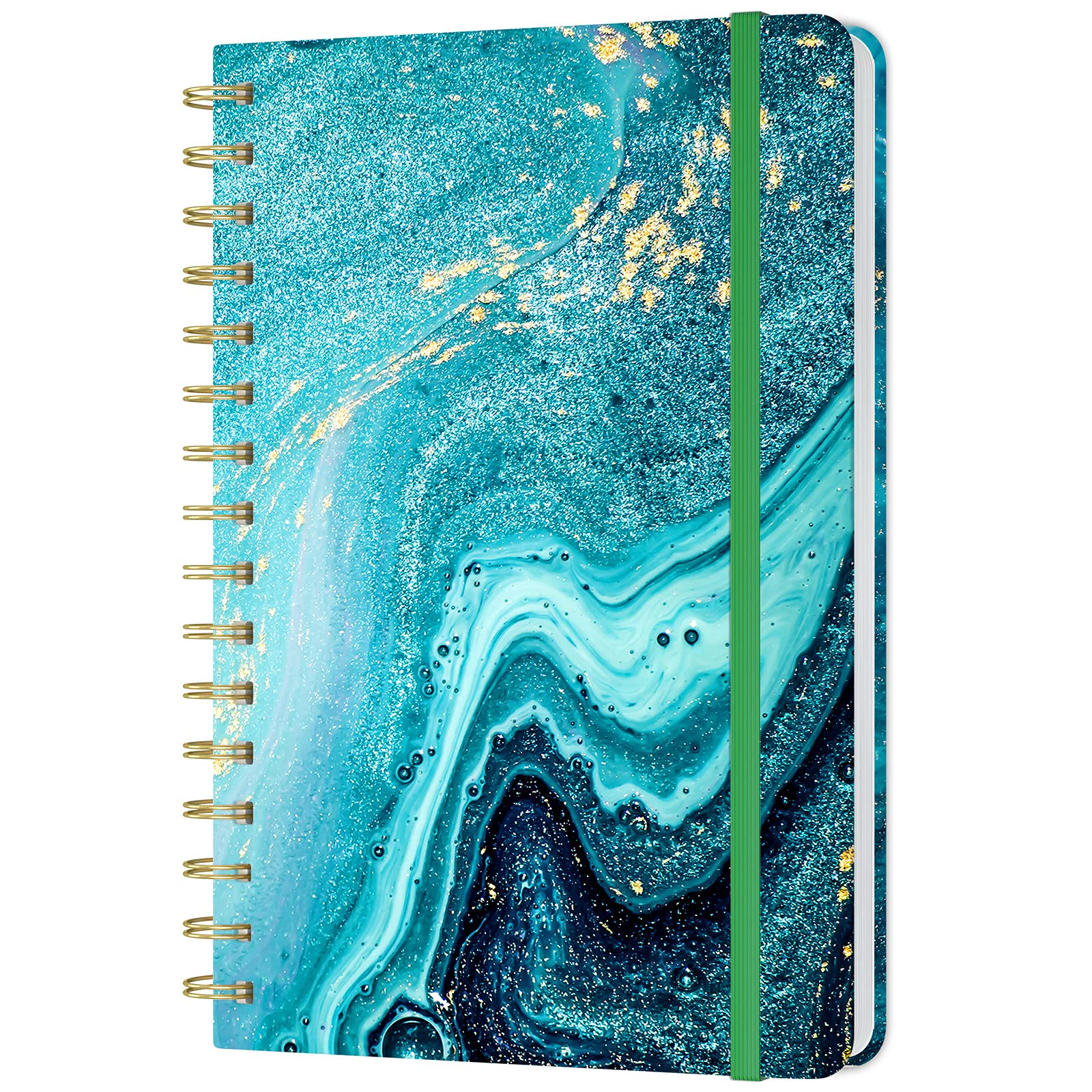 Huamxe Spiral Journal Notebook, Marble Hardcover, Medium 6 x 8.4 in, 160 Lined Pages Thick Paper, Cute Aesthetic College Ruled Notebooks for Journaling Writing Work Office School Men Women, Blue — image 1