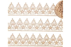 AIETSYEI Gold Lace Trim 4.8 Yards Gold Lace Ribbon Metallic Crafts Lace Embroidery Lace Trim for Home Decoration Garments Accessories