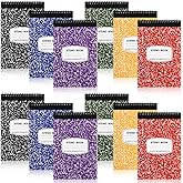 Dunzoom 12 Pack Steno Pads Spiral 6 x 9 Inch Gregg Rule 60 Sheets Notebook Top Spiral Notebook for Writing Steno Books for Office, College, and Home Office (Assorted)