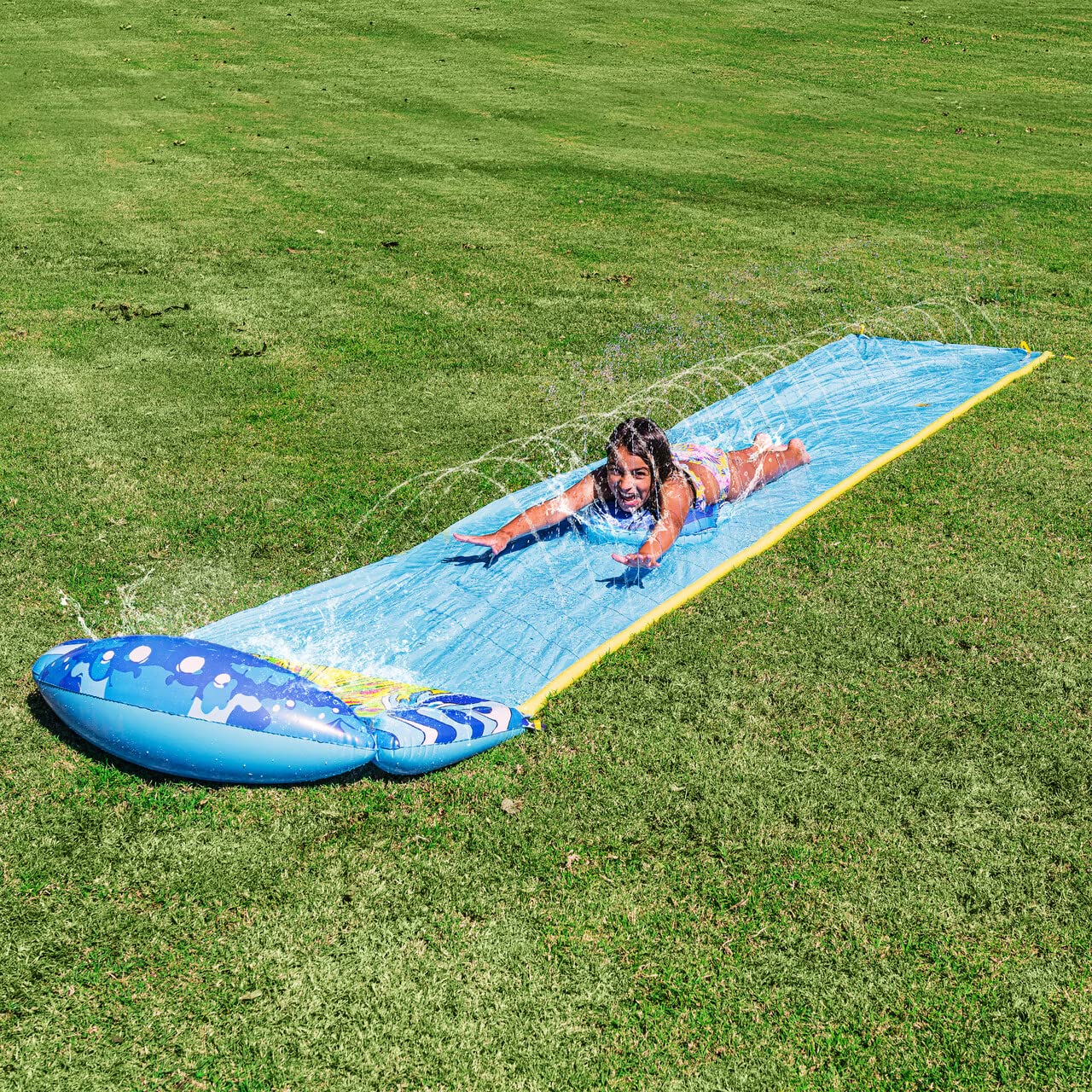 JOYIN 19.2ft x 35.5in/584.2 * 90.1cm Water Slide with 1 Bodyboard, Summer Toy with Build in Sprinkler for Backyard and Outdoor Water Toys Play
