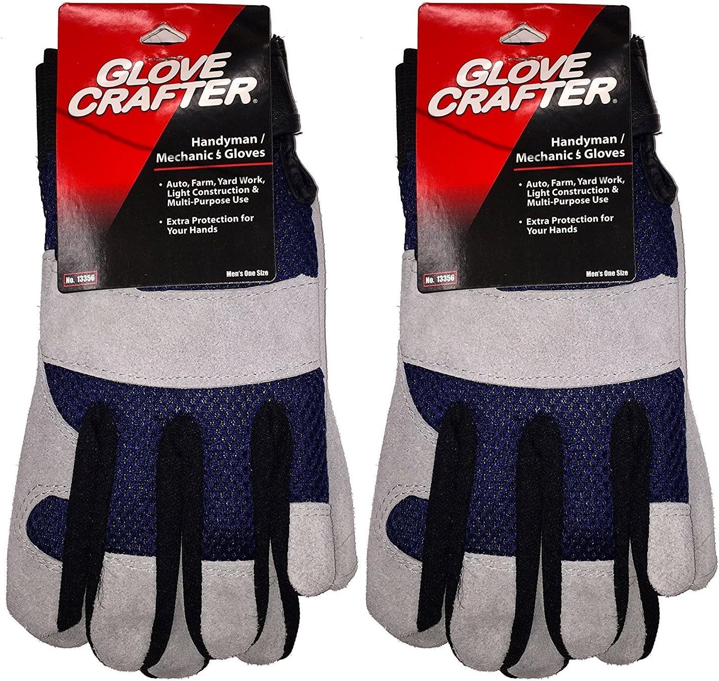 Glove Crafter 13356 Handyman’s Leather Mechanic Multi-Purpose Work Gloves, Pack of 12, White/Beige, One Size