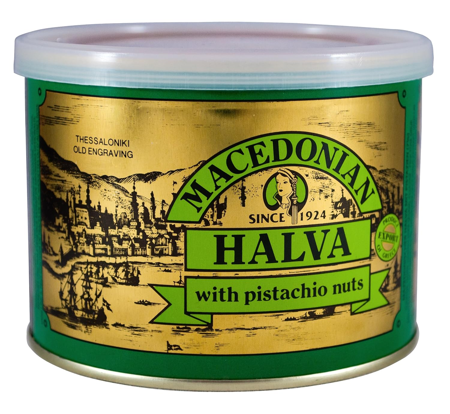 Macedonian Halva Greek with Pistachio Nuts Net Weight 500gr tin can eBay