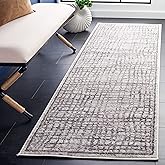 SAFAVIEH Adirondack Collection Runner Rug - 2'1" x 6', Silver & Ivory, Modern Abstract Design, Non-Shedding & Easy Care, Idea