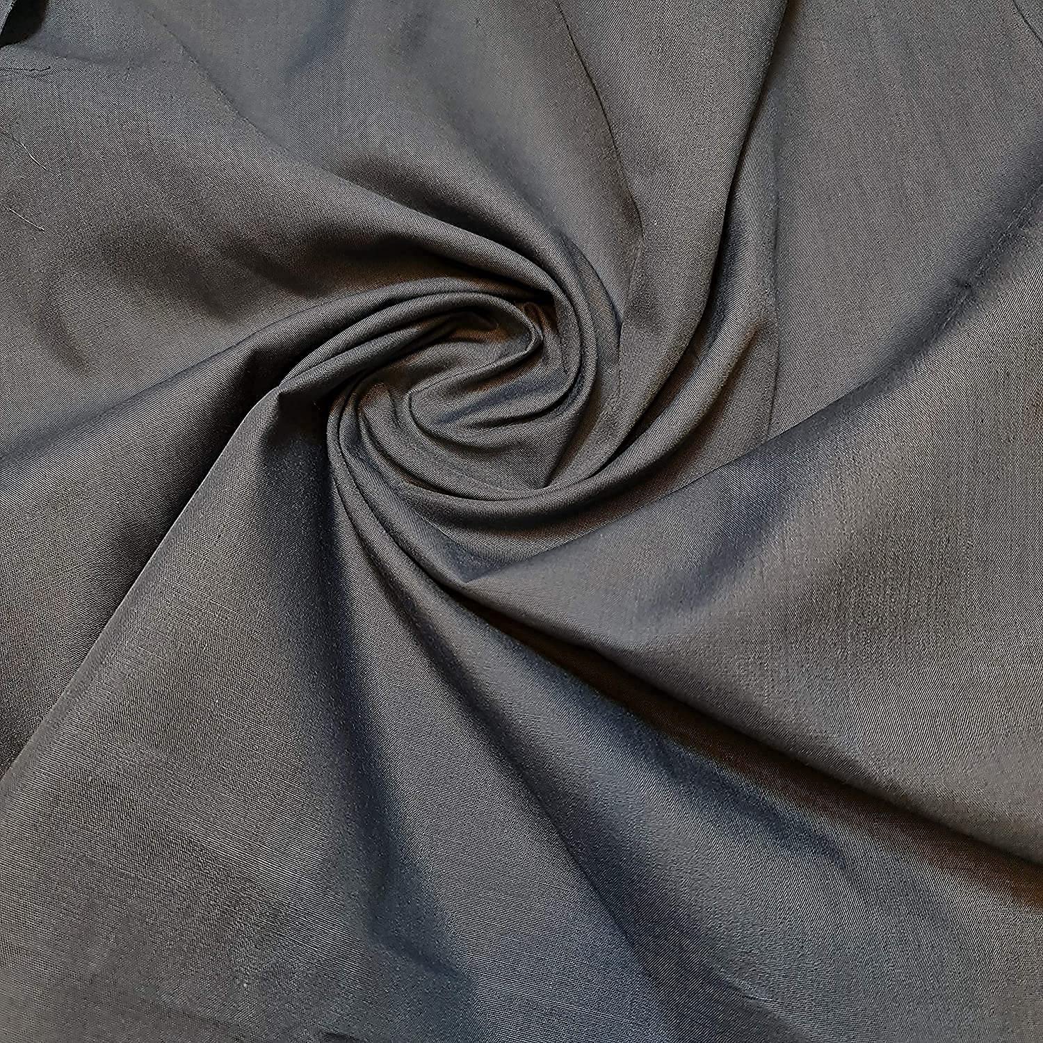 Plain/Solid Dyed Polycotton Dress Craft Fabric Material 45" - 112 cm Wide Sold As 2 Meter Pre - Cut Lengths (Grey)