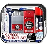 Convenience Kits International Men's Deluxe, 9-Piece Kit with Travel Size TSA Compliant Essentials , Featuring: Old Spice Pro