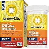 Renew Life Adult Probiotic - Ultimate Flora Everyday Probiotic, Shelf Stable Probiotic Supplement - 15 Billion - 60 Vegetable