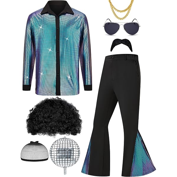 California Costumes MENS Disco King - 70er Jahre Kostüm Mit Hemd Und Schlaghose