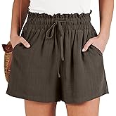 ANRABESS Linen Shorts for Women Summer Casual Wide Leg Loose High Waist Drawstring Dressy Shorts 2026 Beach Vacation Clothes