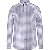 Tommy Hilfiger Boys Long Sleeve Patterned Dress Shirt, Collared Button-Down Style with Cuffs & Shirttail Hem