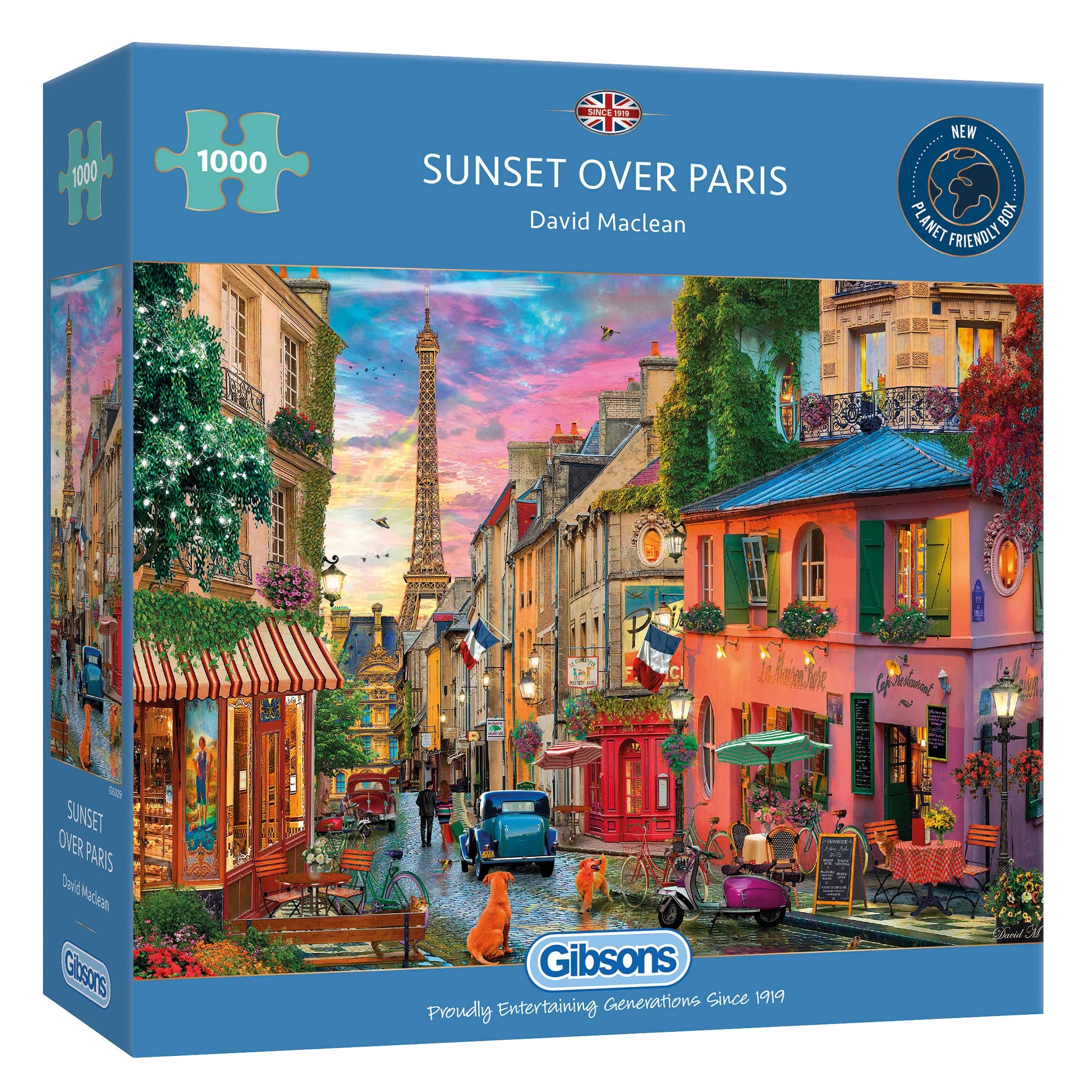 Sunset Over Paris | 1000 Piece Jigsaw Puzzle | Paris Sunset Puzzle | Sustainable Jigsaw Puzzle for Adults | Premium 100% Recycled Board | Great Gift for Adults | Gibsons Games