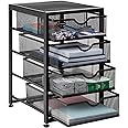 Mind Reader File Storage Drawers, Desktop Organizer, File Storage, Office, Metal Mesh, 10.25"L x 12.375"W x 16"H, Black