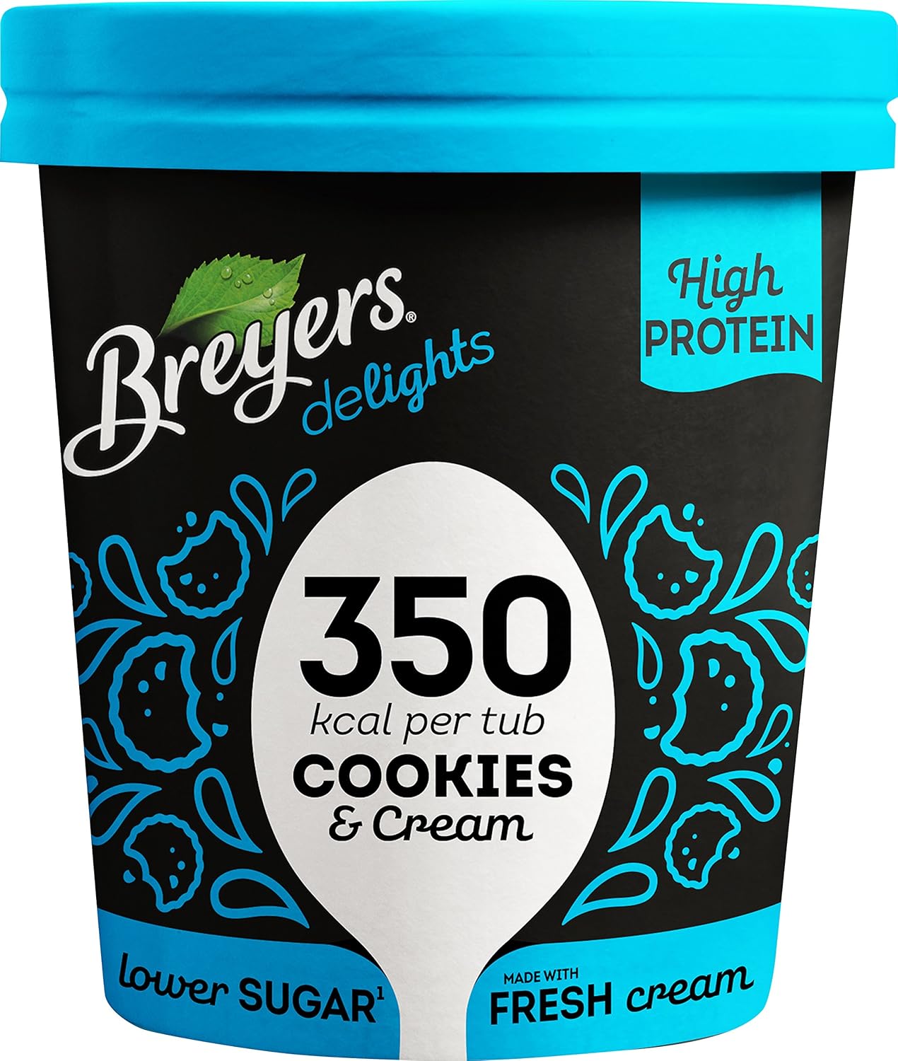 Breyers Cookies & Cream Lower Calorie Ice Cream, 500 ml (Frozen