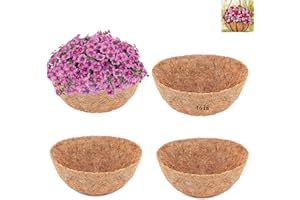 Y&M 4PCS 16" Round Coconut Fiber Liner Pre-Formed Replacement for 16'' Hanging Basket