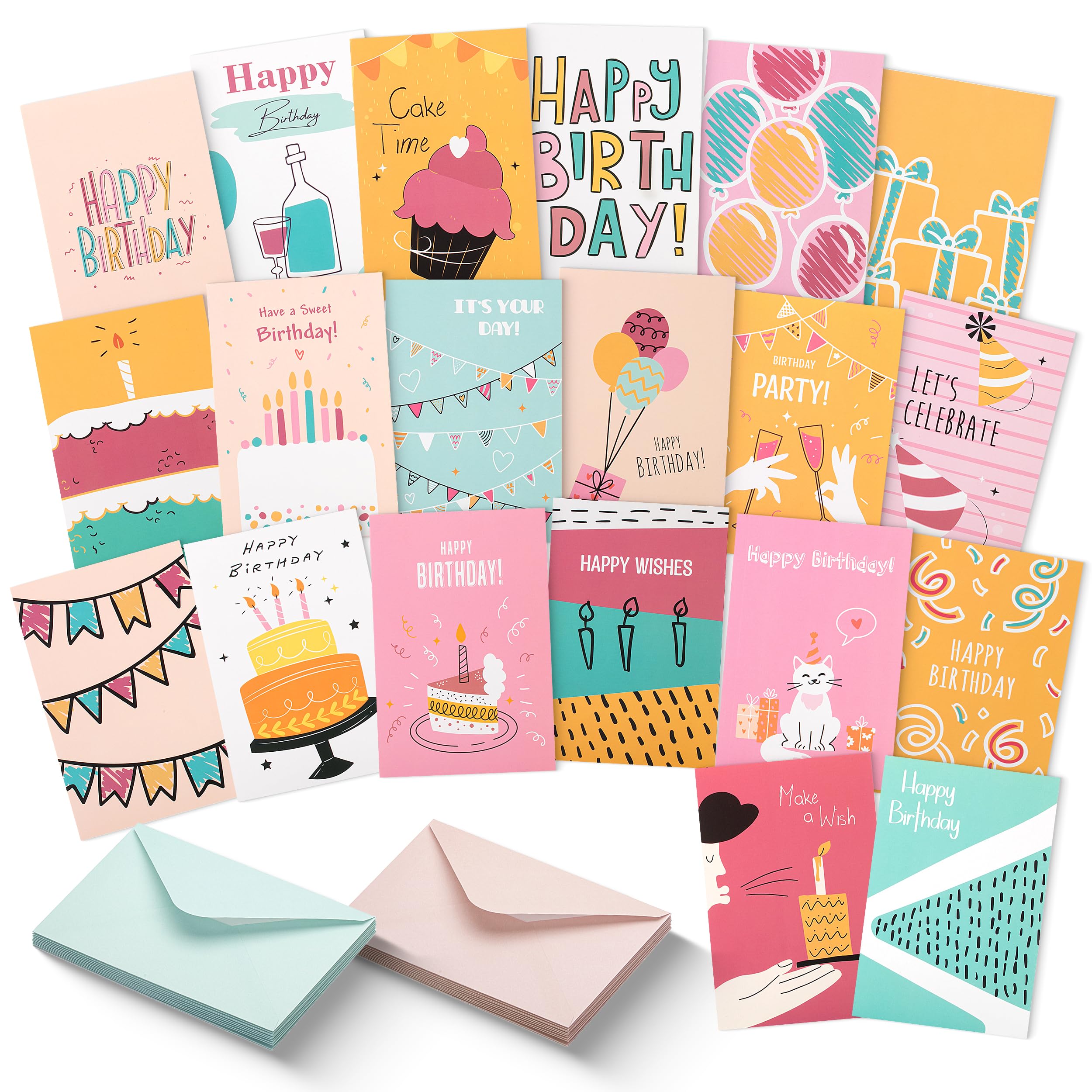 Mua Assorted Birthday Cards with Envelopes, 20 Pack, 4 x 6 Inches