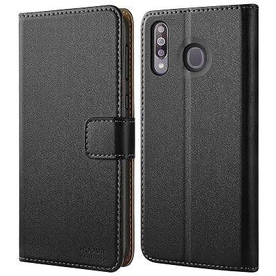 HOOMIL Case Compatible with Samsung Galaxy M30, Premium Leather Flip Wallet Phone Case for Samsung Galaxy M30 Cover Black