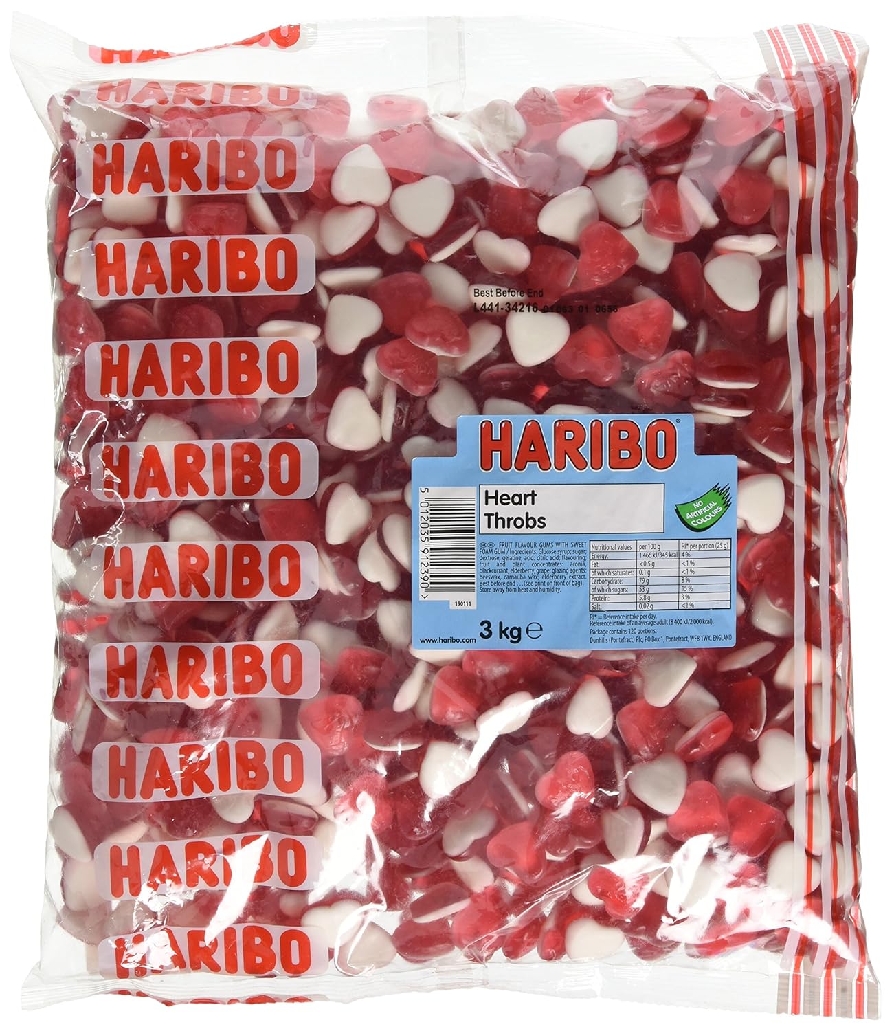Haribo Hearts Heart Throb Sweets, bulk bag sweets, 3kg Amazon.co.uk