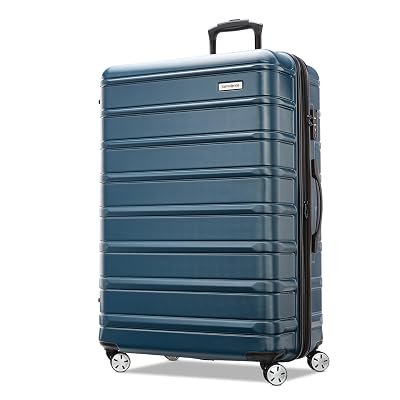 Samsonite Omni 2 28-Inch Large Checked Hardside Luggage with 360° Spinner Wheels - Scratch Resistant Hardshell - TSA Lock - Expandable Polycarbonate Shell for Lightweight Travel - Nova Teal
