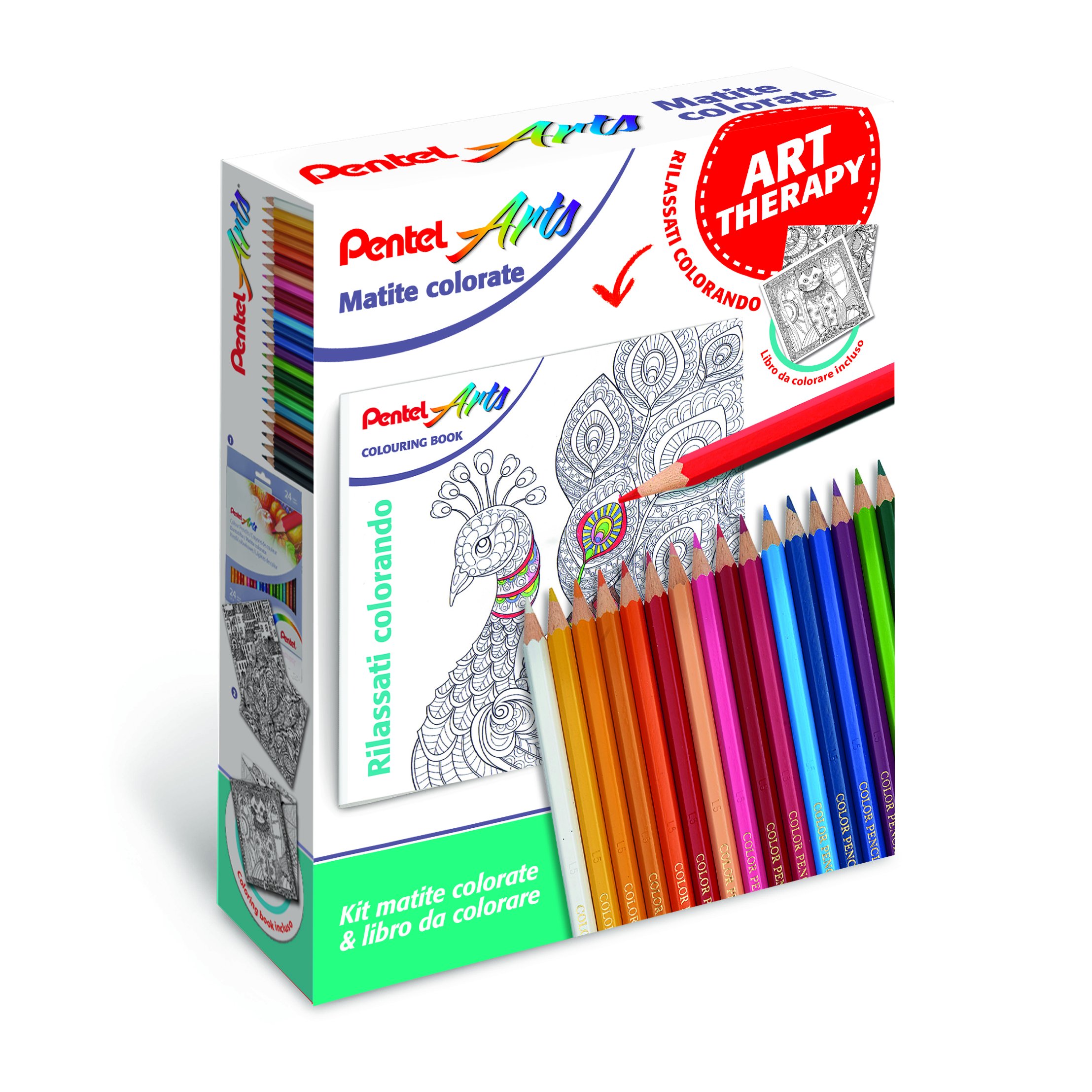 Pentel CB8 Kit 24 Coloured Pencils and Book