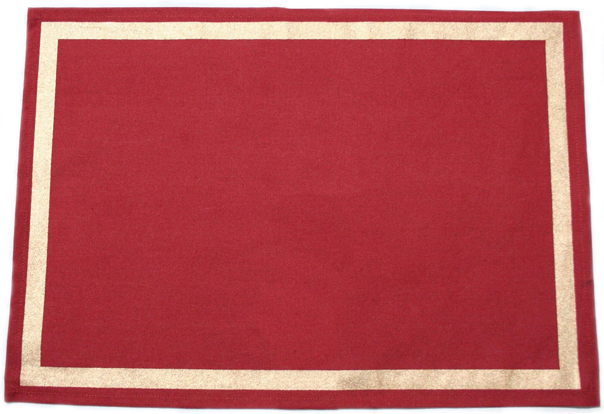 Raghuraj Lifestyle Jubilee Table Dining Table Placemats / Multi Purpose Mats Set Of 6 Pcs (Red)