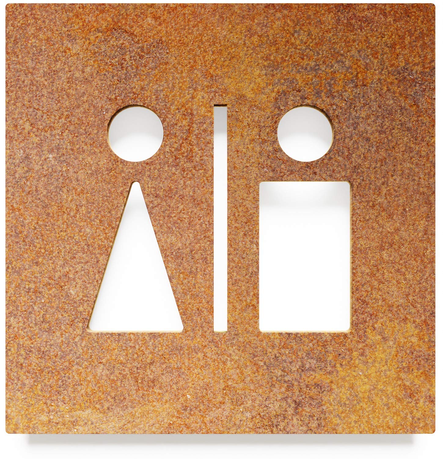 INOXSIGN C.03.R Vintage Toilet Sign Self-Adhesive Retro Unisex Toilet Sign